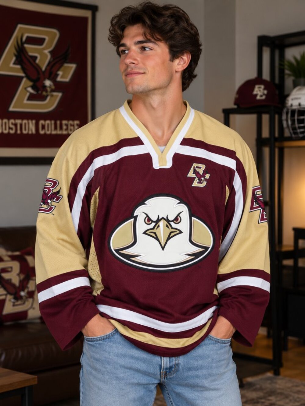 Boston College Eagles Colosseum Hockey Jersey – Men’s Large